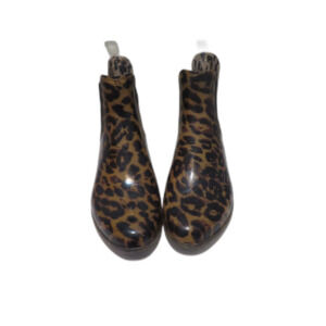 J. Crew Leopard Chelsea Rain Boots Waterproof Size 8